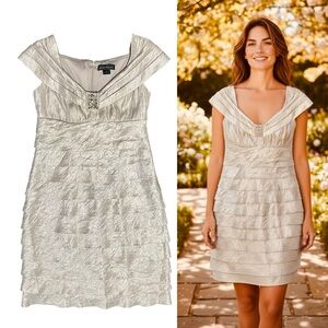 Jessica Howard Champagne Mother of Bride or Groom Dress Size 6 VGC Cocktail